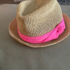 Lilly Pulitzer Tan Hat with Pink Band